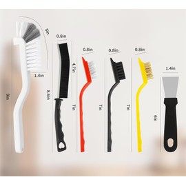 11Pcs Crevice Cleaning Brush Set, Hard Bristle Cleaning Supplies for Kitchen, Bathroom, Corner, Grout, Sink, Cup, Teapot, Bottle, Blender