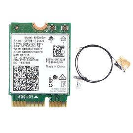 9560NGW Tarjeta WiFi+Antena 1730Mbps Wireless AC 9560 Dual Band 2.4G+5G BT 5.0 802.11Ac M.2 CNVI 9560NGW Adaptador InaláMbrico
