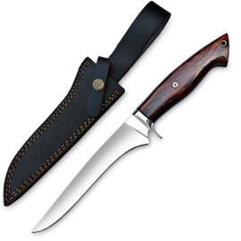 WARIVO KNIFE 12.5 Inches Fillet Knife, Super Sharp Boning Knife for Meat Cutting High Carbon Steel Deboning Knife with Sheath Professional for Fish Chicken Cutting Trimming for Kitchen and Outdoor