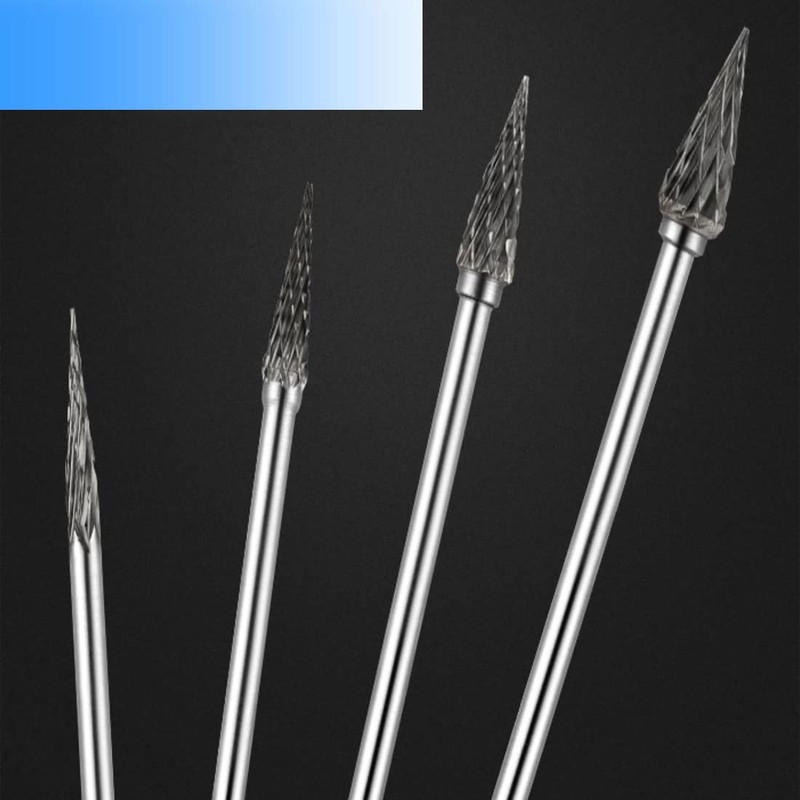 Luo ke 75mm Extra Long Carbide Burr Sets, 1/8 Inch