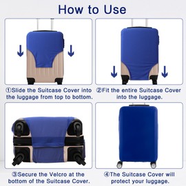 Bomiclss Elastic Suitcase Cover - Suitcase Protector for 22-25 Inch, Waterproof Dustproof Luggage Cover Black Baggage cover for Travel (Blue, M)
