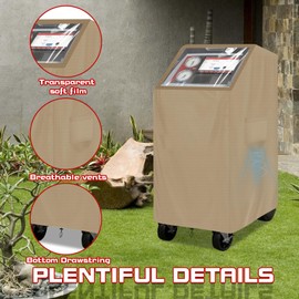 Refrigerant Recovery Machine Cover, 600D Heavy duty A/C RRR Machine Cover Compatible with AC1234-6,34788NI,34788NI-H,34988NI Machine Model (Khaki)
