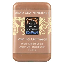 One With Nature Vanilla Oatmeal Dead Sea Mineral Soap, 7 Ounce Bar
