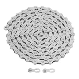 12 Speed Lightweight Bike Chain, 126 Link Hollow Structure Replacment Manganese Steel Chain with Mud Drain Hole Design for Road Mountain Bike (Silver)
