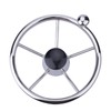 11 inch Boat Steering Wheel,Universal Stainless Steel 5 Spoke Destroyer