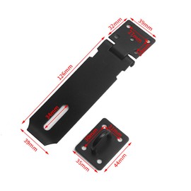 Door Hasp Latch Lock, Extra Thick Stainless Steel Padlock Hasp Clasp Door Lock, Door Gate Lock Hasp for Barn Door Cabinet Drawer (5 Inch, Black)