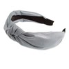 Wide Chunky Metallic Silver PU Leather, Faux Leather Knot Hair