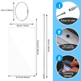 Spakon Luggage Tags & Beach Towel Clips, 16 PCS PVC Cruise Accessories, Clear e Tag Holders with Zip Seal Steel Loops & Colorful Chair Clips for Beach Chair Blankets, Assorted Colors