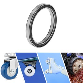 ACROPIX 6815VV Deep Groove Ball Bearings P5 75x95x10mm Lubricated Bearings Double Rubber Seal Black Silver Tone Scooter Skateboard Wheel