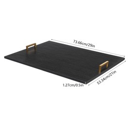 YIYIONCE Acacia Wood Stove Cover 29" L x 21" W Noodle Board Stove Cover Wood Gas Stove Cover with Iron handle Multi-functional Noodle board Cooktop Board, Chopping Board | US STOCK (Black & Gold)
