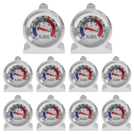 Refrigerator Thermometer Large Dial, Freezer Thermometer -30-30 Deg ℃/-20-80 Deg ℉, Fridge Thermometer by Stainless Steel, Thermometer for Fridge Suitable for Refrigerators and Freezers (10pcs)