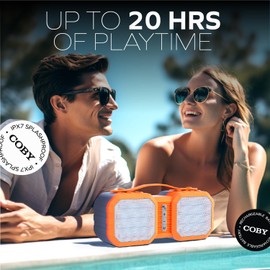 Coby Ranger Bluetooth 5.3 Portable Speaker | 20 Hour Battery Life | IPX7 Waterproof | Drop Proof, Stereo Sound | Aux Port, TF Card Slot, USB Port