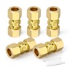 TAILONZ PNEUMATIC 5PCS Brass Compression Tube Pipe Fitting, 6mm Tube