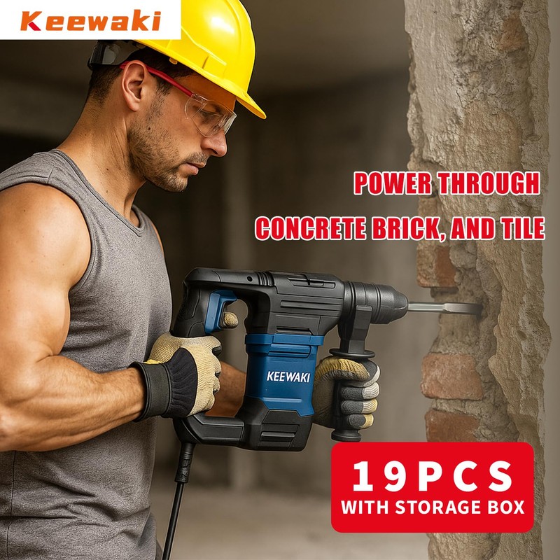19-Piece SDS Plus Hammer Drill Bits for Concrete and Chisels