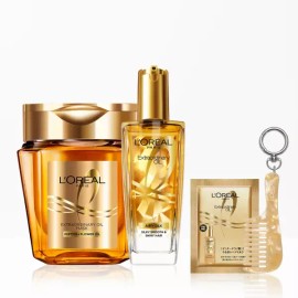 L'Oreal 로레알파 엑스트라오디네리 오일 실크 마스크 팩 250ml + 엑스트라오디네리 오일 에어리실크 100ml, 1개 L'Oreal Paris Extraordinary Oil Silk Mask Pack 250ml + Extraordinary Oil Airy Silk 100ml, 1ea