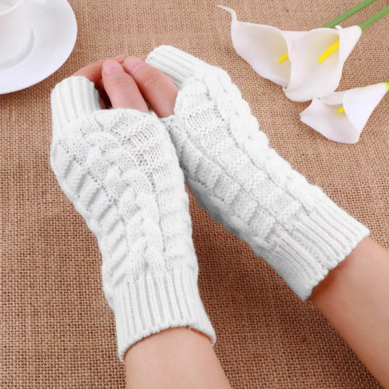 Patry Paquete 10x Guantes Sin Dedos Frió Invierno Lana
