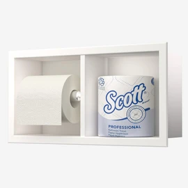 Neodrain Dual Roll Recessed Toilet Paper Holder - 304 Stainless Steel, Hidden in-Wall Design, Simple Loading and Unloading, Space-Saving for Modern Bathrooms（White