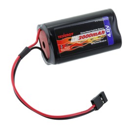 Tenergy 4.8V 2000mAh Capacity NiMH Battery Pack with Hitec Connectors, Futaba, Square Rechargeable Battery for RC Receivers, Airplanes, and More