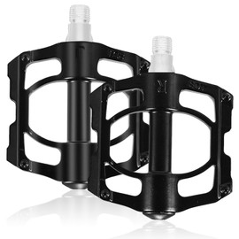 Bicycle Pedals Aluminium Alloy Bicycle Pedals-Mountain Bike Pedals with Removable Non-Slip Studs (Black)