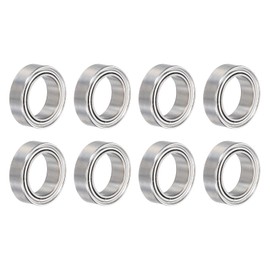 sourcing map 8pcs MR128ZZ Deep Groove Ball Bearings Z2 8 x 12 x 3.5mm High Carbon Chromium Bearing Steel Double Metal Shielded Precision Bearings, P0 (ABEC 1)