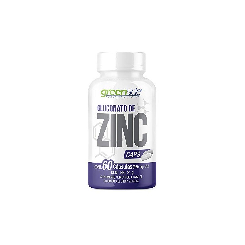 Zinc 60 Cápsulas - Gluconato de Zinc - Greenside