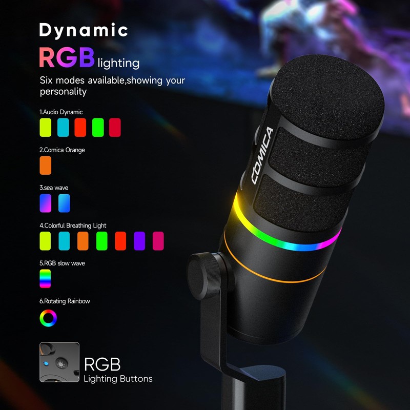 COMICA EJoy D10(A) USB/XLR Dynamic Gaming Microphone – Boom Arm
