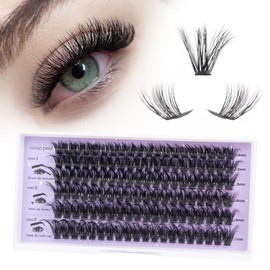 Cluster Lashes 120 Pcs Individual Lashes 10-16mm Length Mix DIY Eyelash Extensions Reusable Soft Natural False Eyelashes Super Thin Band Lash Clusters for Makeup Lash Extensions at Home- 60D