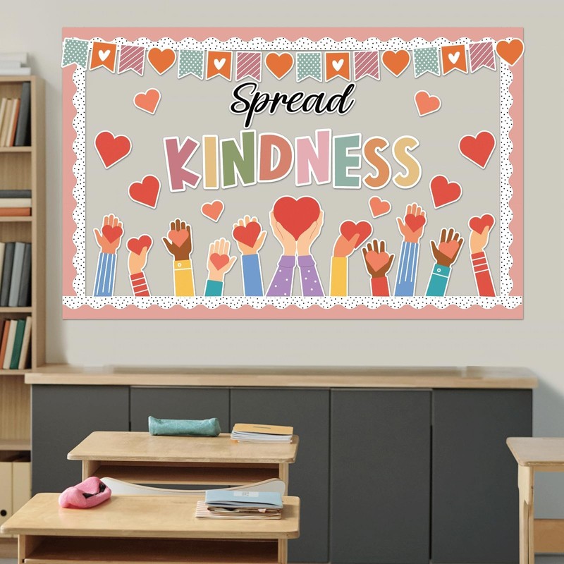Justforjoyful 60Pcs Kindness Classroom Bulletin Board Decorations Spread Kindness Bulletin