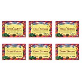 Beistle 6-Pack Sweet Sixteen Certificate, 5 by 7-Inch