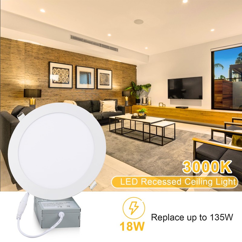 xingruyu 6 Pack 7 Inch Ultra-Thin LED Recessed Ceiling Light