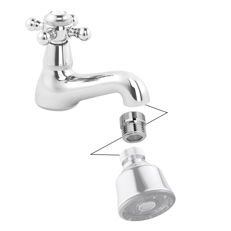 Faucet Adaptor 2PCS Aerator Connector 1/2" Thread Solid Metal Kitchen