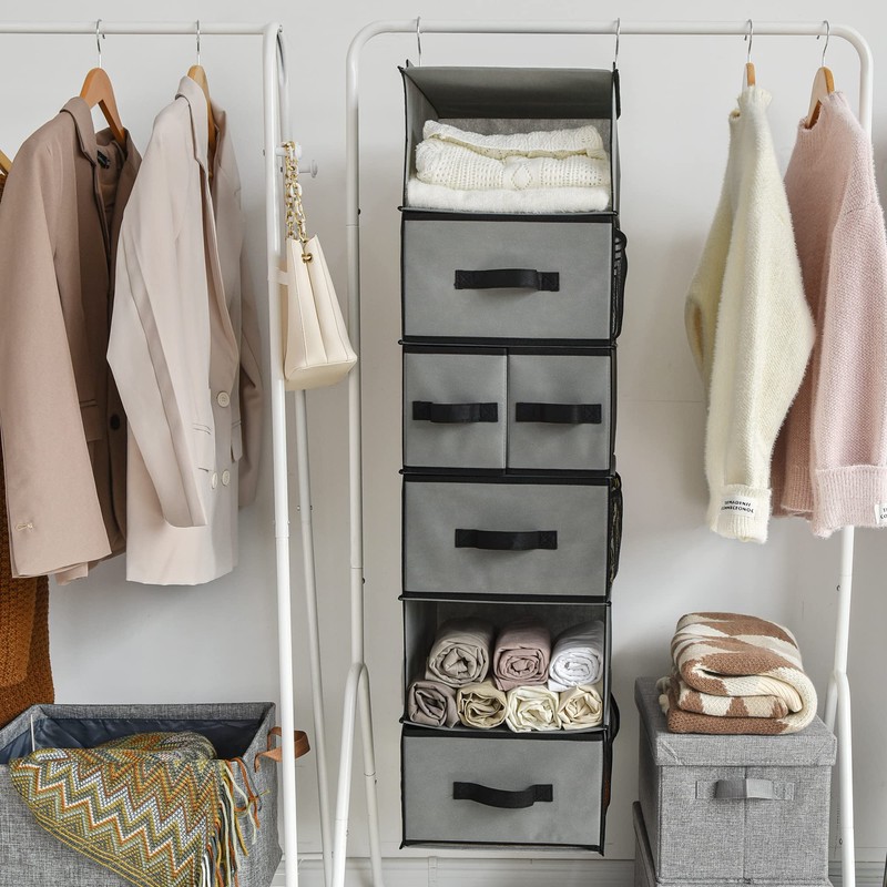 GRANNY SAYS Hanging Closet Organizer 6 Shelves, Closet Organizers and