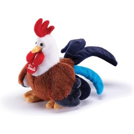 Trudi Klassik Oscar 23565 Plush Toy Rooster 16 x 24 x 25 cm (S), High-Quality Stuffed Toy with Soft Materials, Plush Toy with Realistic Details, Washable, Cuddly Toy for Children, Brown/Blue