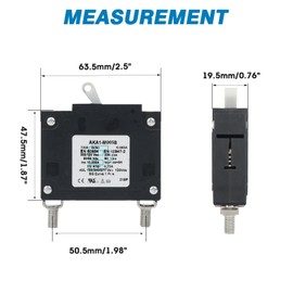GLOSO Single Pole Miniature Circuit Breaker Manual Reset Switch Yachts Campers Caravans Control Panel M6 Screw White Toggle 50A A1P