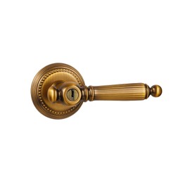 SORWDUERM 1 Pack Antique Door Lever with Lock and Key Entry Antique Brass Door Handle Door Lever Bedroom and Bathroom Zinc Alloy