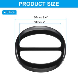 PATIKIL 2" Scarf Ring Clip, 8 Pcs Resin Oval T-Shirt Clip Fashion Ring Scarves Clasp Buckle Tie Circle Clip for Women Silk Clothing Decoration, Black