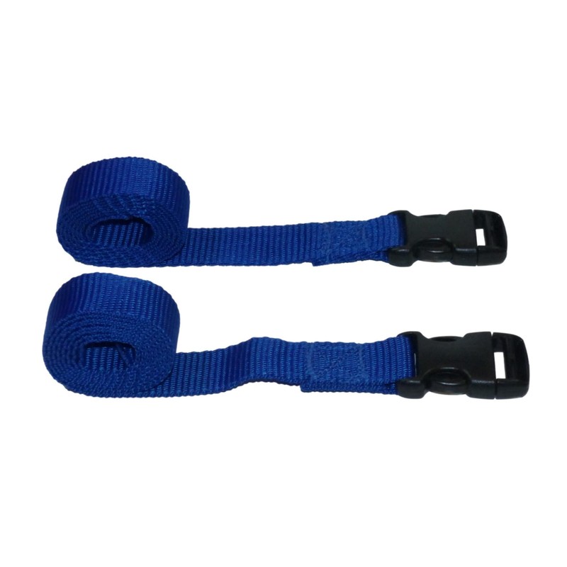 Webbing Strap with Quick Release Buckle, Pack of 2 (Blue,