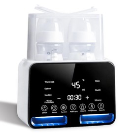 Portable Baby Bottle Warmer for Breastmilk, Fast Heating with Smart Temp Control, 24H Keep Warm, Sterilizer, Baby Food Heater, Thaw Function, Fits Most Bottles, Perfect for Travel & Home Use