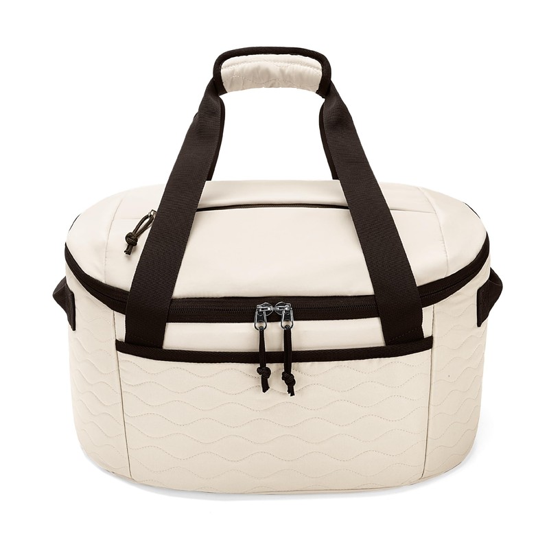 LUXJA Insulated Slow Cooker Bag Compatible with Crock Pot, Beige