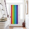 FortuneHouse8 Wood Grain Door Curtains Rainbow French Door Curtains Rod