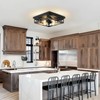 DIKAIDA 4-Light Flush Mount Ceiling Light Fixture, Kitchen Lights, Black