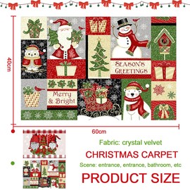 Osuter Christmas Doormat, 2 Pieces Christmas Mats, Christmas Rug Mats, Non-Slip Christmas Rug for Living Room, Bedroom, Bathroom, Kitchen