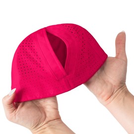 TOP KNOT Performance Light Baseball Caps for Women - Womens Ponytail Hats for Running, Tennis, Golf & All Occassions (as1, Alpha, x_s, s, Fuchsia)