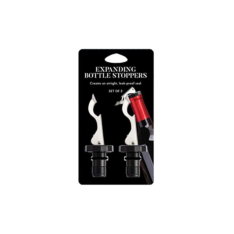 HIC Bar Expanding Bottle Stoppers, Set of 2