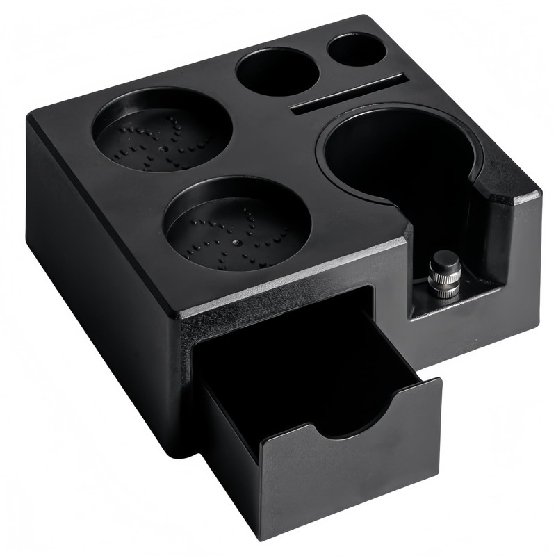 Compact Espresso Tamping Station ABS Construction with Ergonomic Design for