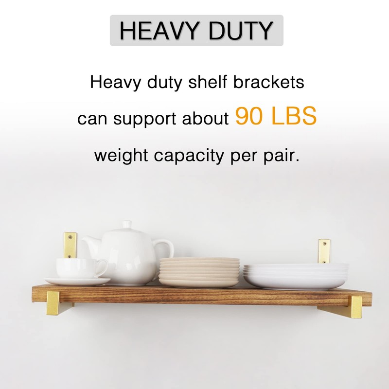 OVOV 6 Pack Heavy Duty Shelf Brackets Wall Mounted Industrial