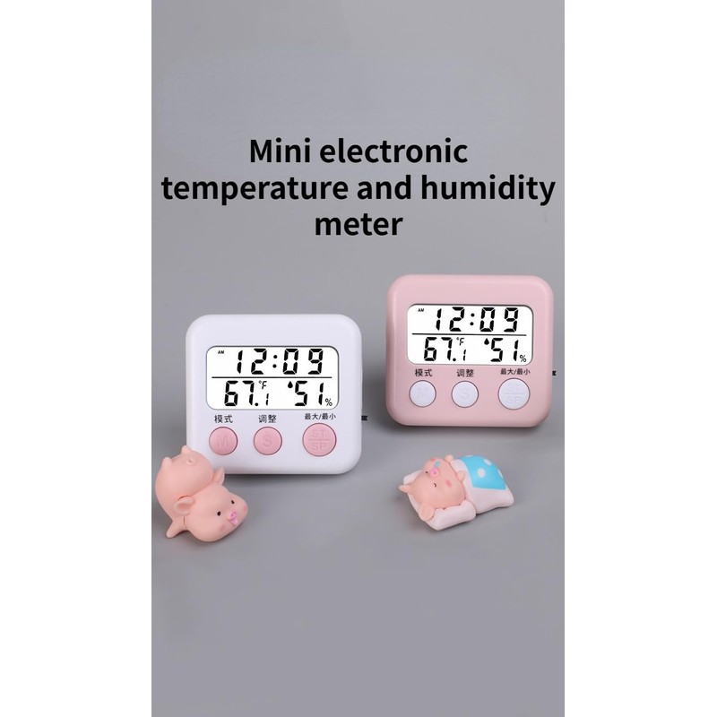 Huawenfei Digital LCD Display Indoor/Outdoor Hygrometer Thermometer (℉/℃) (1 White)