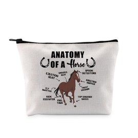 G2TUP Horses Lover Gift Anatomy of Horse Makeup Bag Horse Lady Cosmetic Bag Gifts for Cowgirl Horse Mom Gift (Anatomy of Horse CB)