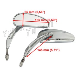 Motorcycle Chrome Mirrors M8 Aluminum Rear View Mirrors Compatible with Harley Davidson Softail Fat boy bad boy night train deluce sport glide Tour Glide 1982-later