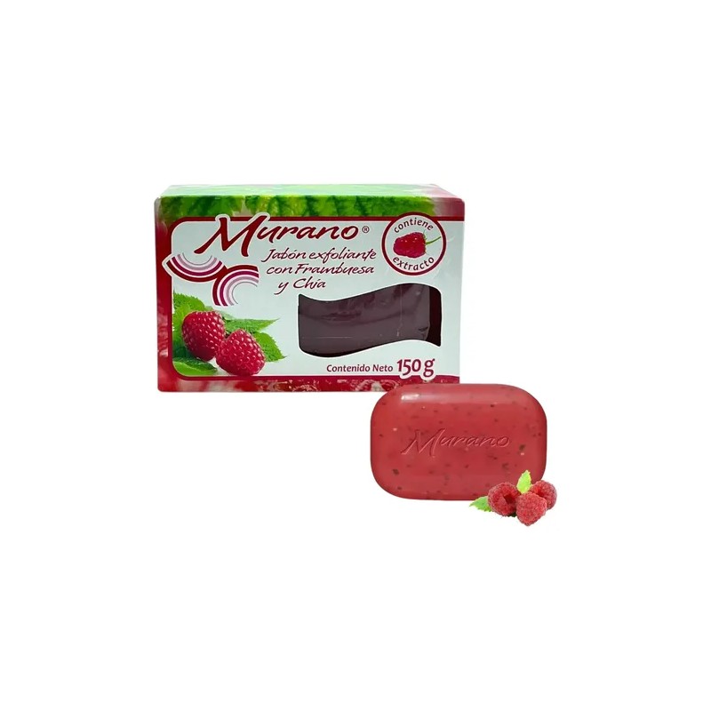 Jabón Barra Murano Exfoliante Corporal Frambuesa Chía 150g